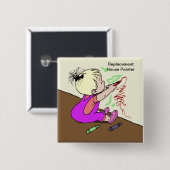 Badge Carré 5 Cm Peintre de la maison de remplacement (Devant & derrière)