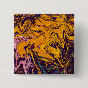 Badge Carré 5 Cm peinture colorée et chef-d'oeuvre d'art