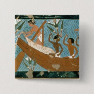 Badge Carré 5 Cm Peinture de mur de la tombe d'Ipuy, Thebes, depic