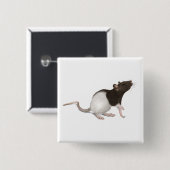 Badge Carré 5 Cm Peinture de rat pour animaux (Devant & derrière)