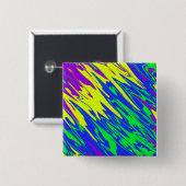 Badge Carré 5 Cm Peinture de Spray Mardi Gras Bleu (Devant & derrière)