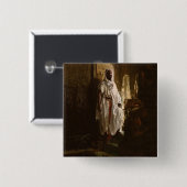 Badge Carré 5 Cm Peinture en chef maure africaine Portrait (Devant & derrière)