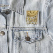 Badge Carré 5 Cm Pendentif avec la tête d'Athéna Parthenos (En situation)