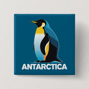 Badge Carré 5 Cm Penguin de l'Antarctique