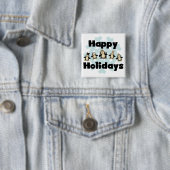 Badge Carré 5 Cm Penguin Happy Holidays Tshirts et cadeaux (En situation)