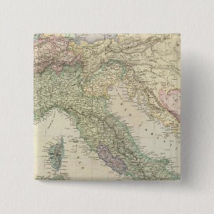 Badge Carré 5 Cm Péninsule des Balkans, Italie, Slovénie