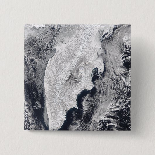 Badge Carré 5 Cm Péninsule du Kamchatka, Russie orientale (Devant)