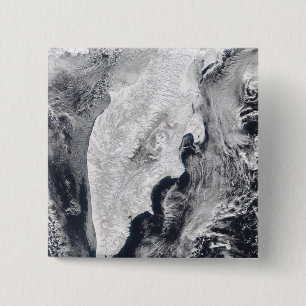 Badge Carré 5 Cm Péninsule du Kamchatka, Russie orientale