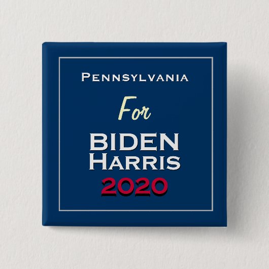 Badge Carré 5 Cm Pennsylvanie pour BIDEN HARRIS 2020 Carré (Devant)