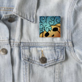 Badge Carré 5 Cm Pensées heureuses (En situation)