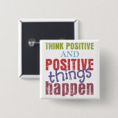 Badge Carré 5 Cm Penser positif (Devant & derrière)