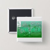 Badge Carré 5 Cm penser vert (Devant & derrière)