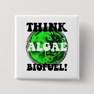 Badge Carré 5 Cm Pensez le combustible organique d'algues !