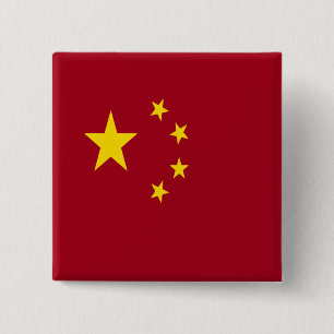 Badge Carré 5 Cm People's Republic of China flag