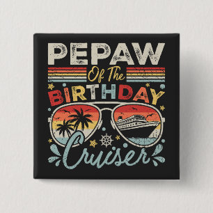 Badge Carré 5 Cm Pepaw du Carré de vacances de croisière anniversai