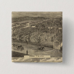 Badge Carré 5 Cm Pépinière de renards, res, verger