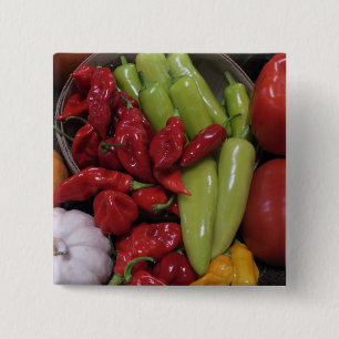 Badge Carré 5 Cm Peppers chili