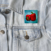Badge Carré 5 Cm Peppers Red Bell (En situation)