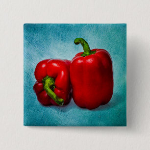 Badge Carré 5 Cm Peppers Red Bell