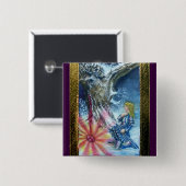 BADGE CARRÉ 5 CM PERCEVATION ET VISION DU SAINT-GRAIL (Devant & derrière)