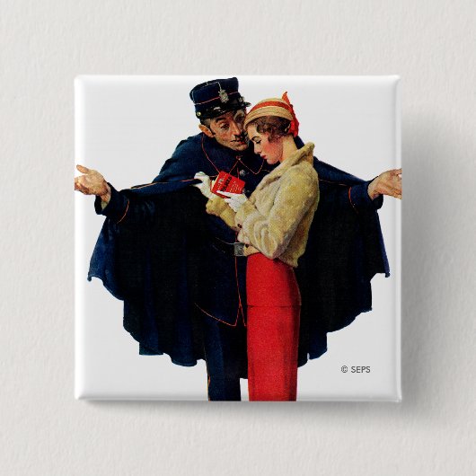 Badge Carré 5 Cm Perdu à Paris (Devant)