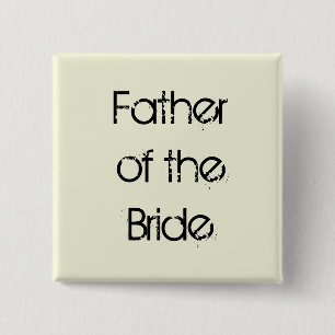 Badge Carré 5 Cm père beige et noir de la jeune mariée