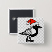 Badge Carré 5 Cm Père Noël Black-Bellied Plover (Devant & derrière)