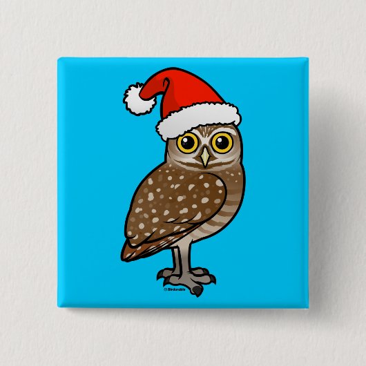 Badge Carré 5 Cm Père Noël Burrowing Owl (Devant)