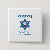 BADGE CARRÉ 5 CM PÈRE NOËL JUIF (Devant)