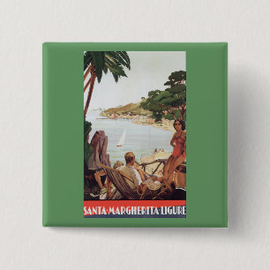 Badge Carré 5 Cm Père Noël Margherita Ligure