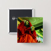 Badge Carré 5 Cm Père Noël Muerte (Devant & derrière)