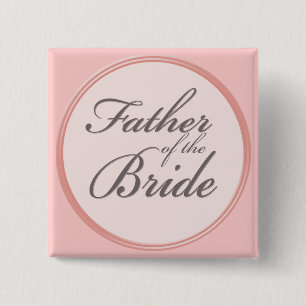 Badge Carré 5 Cm Père rose-clair de gris de charbon de bois de la