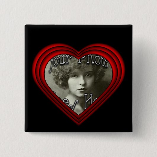 Badge Carré 5 Cm Perfect Heart Photo Frame Modèle (Devant)