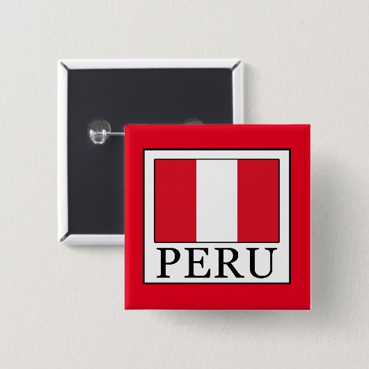 Badge Carré 5 Cm Pérou (Devant & derrière)
