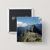 Badge Carré 5 Cm Pérou, Machu Picchu, l'ancienne cité perdue de 2 (Devant & derrière)