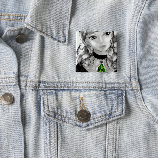 Badge Carré 5 Cm Persephone (En situation)