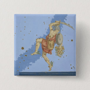 Badge Carré 5 Cm Perseus avec la tête de la méduse, de 'Uranometr