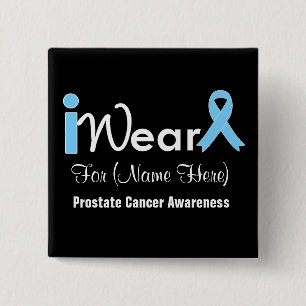 Badge Carré 5 Cm Personalize Light Blue Ribbon Prostate Cancer
