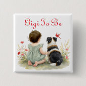 Badge Carré 5 Cm Personalized Baby Shower | Gigi To Be (Devant)