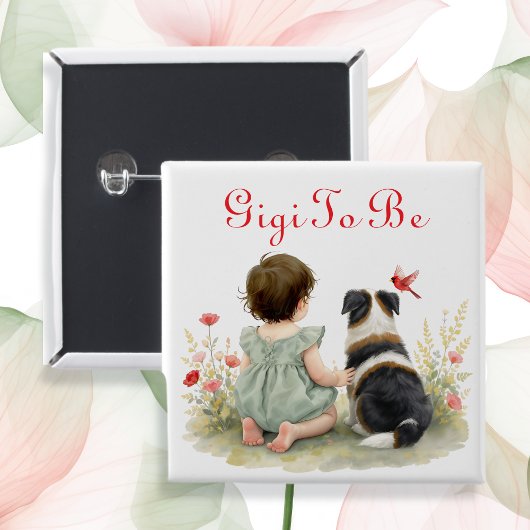 Badge Carré 5 Cm Personalized Baby Shower | Gigi To Be