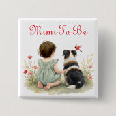 Badge Carré 5 Cm Personalized Baby Shower | Mimi To Be (Devant)