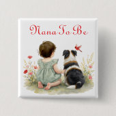 Badge Carré 5 Cm Personalized Baby Shower | Nana To Be (Devant)