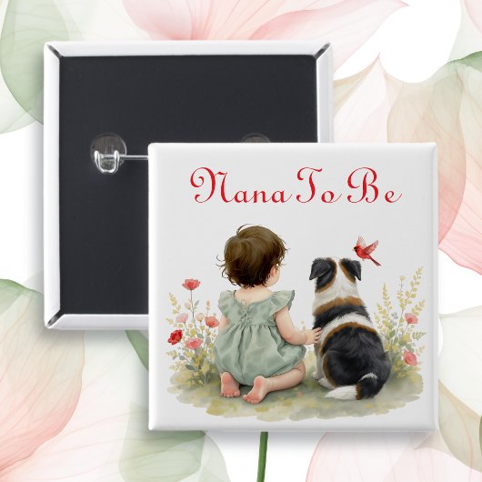 Badge Carré 5 Cm Personalized Baby Shower | Nana To Be