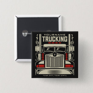 Badge Carré 5 Cm Personalized Trucking 18 Wheeler BIG Trucker