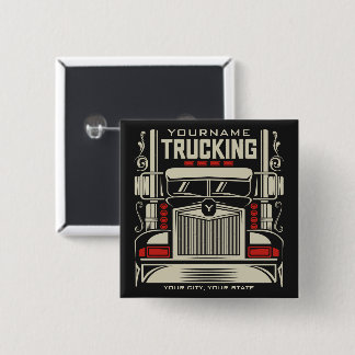 Badge Carré 5 Cm Personalized Trucking 18 Wheeler BIG Trucker