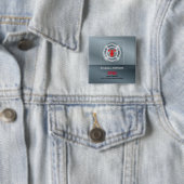 Badge Carré 5 Cm Personnalisable, Anniversaire avec le service d'in (En situation)