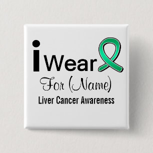 Badge Carré 5 Cm Personnalisable je porte un ruban de Cancer de