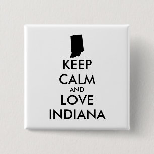 Badge Carré 5 Cm Personnalisable KEEP CALM et LOVE INDIANA