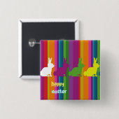Badge Carré 5 Cm Personnalisable : Lapins de couleur (Devant & derrière)
