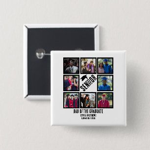 Badge Carré 5 Cm Personnalisé papa de l'étudiant principal 8 Photo 